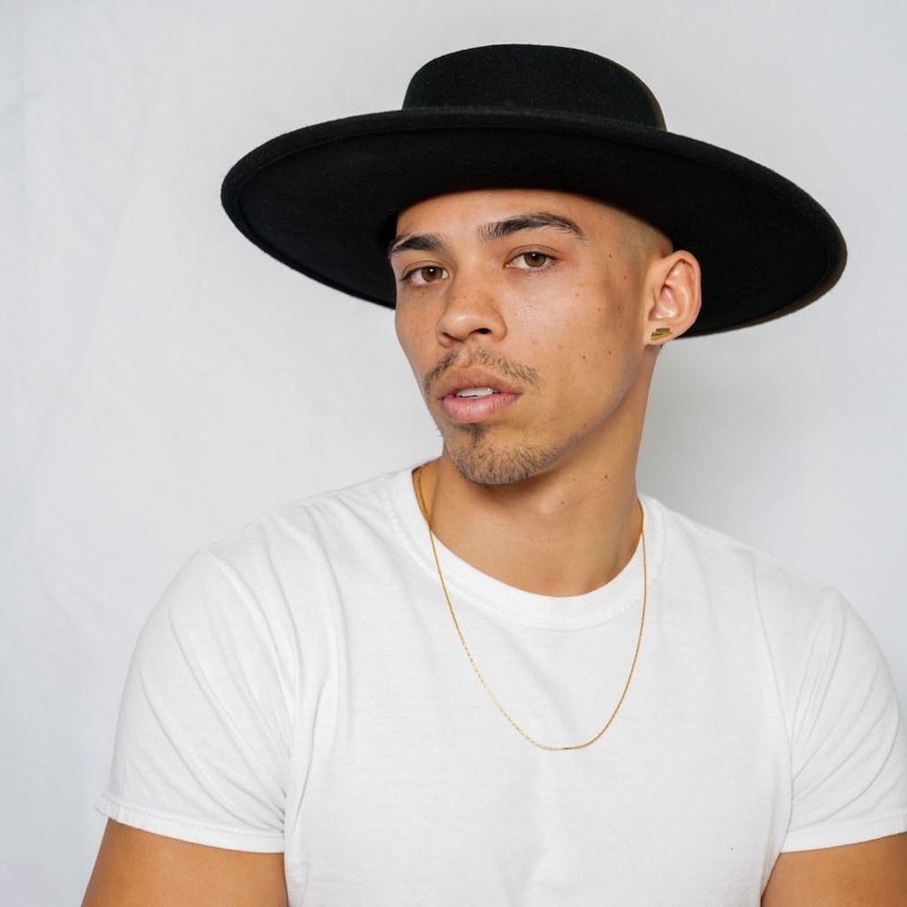 Black Wide Brim Fedora Hat